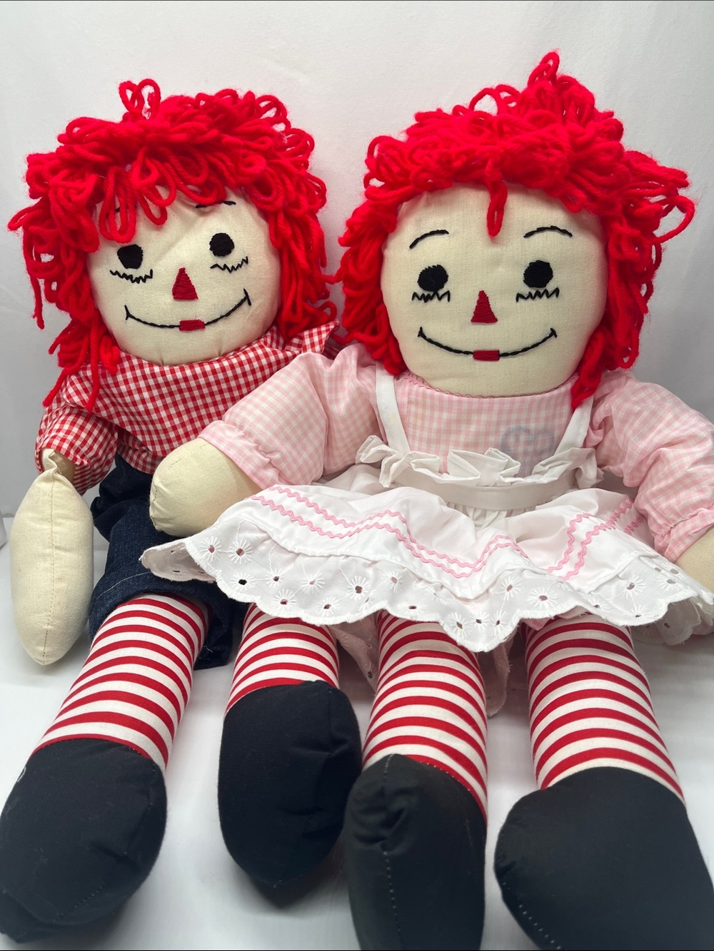 Classic Raggedy Ann and Andy Rag Doll Plush Pair - Soft Kids Toys - Picture 2 of 8